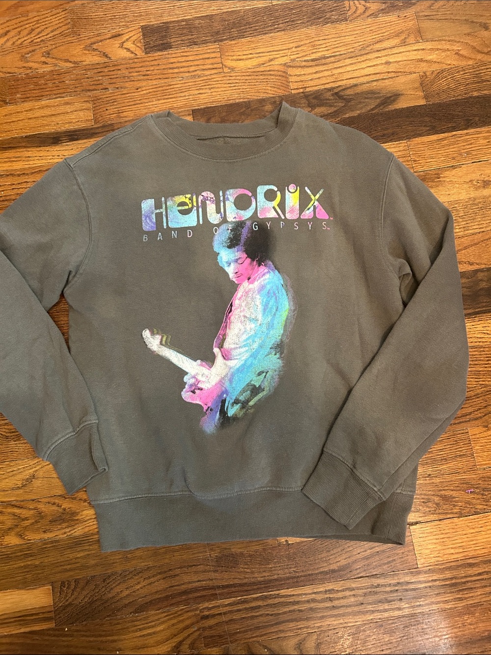 Hendrix Olive Graphic Crewneck Sweatshirt